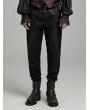 Punk Rave Black Vintage Gothic Jacquard Patchwork Slim Fit Pants for Men