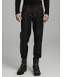 Punk Rave Black and Red Gothic Punk Double Zipper Military Pants for Men