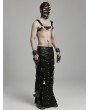 Punk Rave Black Gothic Punk Triangular Hollow Out Chain Long Skirt for Men