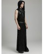 Punk Rave Black Gothic Punk Layered Eyelet Drawstring Long Skirt for Men