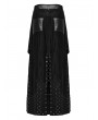 Punk Rave Black Gothic Punk Layered Eyelet Drawstring Long Skirt for Men