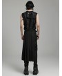 Punk Rave Black Gothic Punk Asymmetrical Buckle Pleated Skirt for Men