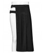 Punk Rave Black Gothic Punk Asymmetrical Buckle Pleated Skirt for Men