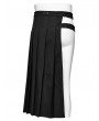 Punk Rave Black Gothic Punk Asymmetrical Buckle Pleated Skirt for Men