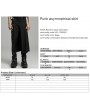 Punk Rave Black Gothic Punk Asymmetrical Buckle Pleated Skirt for Men