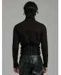 Punk Rave Black Gothic Punk Underbust Zip Front Corset Waistband for Men