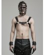 Punk Rave Black Gothic Punk PU Leather Harness for Men