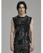 Punk Rave Black and Grey Gothic Decadent Daily Fitted Tank Top for Men