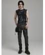 Punk Rave Black and Grey Gothic Decadent Daily Fitted Tank Top for Men