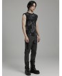 Punk Rave Black and Grey Gothic Decadent Daily Fitted Tank Top for Men