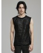 Punk Rave Black Gothic Punk Decadent Daily Fitted Tank Top for Men