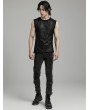 Punk Rave Black Gothic Punk Decadent Daily Fitted Tank Top for Men