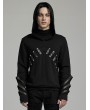 Punk Rave Black Gothic Punk Rivet Daily Knit Hoodie for Men