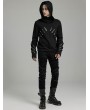 Punk Rave Black Gothic Punk Rivet Daily Knit Hoodie for Men