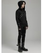 Punk Rave Black Gothic Punk Rivet Daily Knit Hoodie for Men