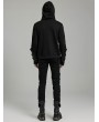 Punk Rave Black Gothic Punk Rivet Daily Knit Hoodie for Men