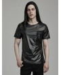 Punk Rave Black Gothic Punk Techwear Short Sleeve T-Shirt for Men