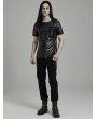 Punk Rave Black Gothic Punk Techwear Short Sleeve T-Shirt for Men