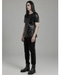 Punk Rave Black Gothic Punk Techwear Short Sleeve T-Shirt for Men