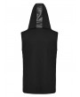 Punk Rave Black Gothic Punk Zipper Front Hooded Tank Top for Men