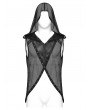 Punk Rave Black Gothic Punk Hooded Mesh Vest Top for Men