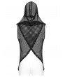 Punk Rave Black Gothic Punk Hooded Mesh Vest Top for Men