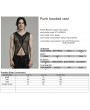 Punk Rave Black Gothic Punk Hooded Mesh Vest Top for Men