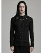 Punk Rave Black  Gothic Punk Mesh Splicing Long Sleeve T-Shirt for Men