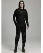 Punk Rave Black  Gothic Punk Mesh Splicing Long Sleeve T-Shirt for Men