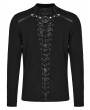 Punk Rave Black  Gothic Punk Mesh Splicing Long Sleeve T-Shirt for Men