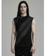 Punk Rave Black Gothic Punk Splicing Knitted Tank Top for Men