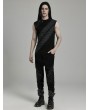 Punk Rave Black Gothic Punk Splicing Knitted Tank Top for Men