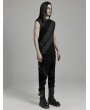 Punk Rave Black Gothic Punk Splicing Knitted Tank Top for Men