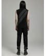 Punk Rave Black Gothic Punk Splicing Knitted Tank Top for Men