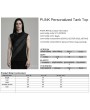 Punk Rave Black Gothic Punk Splicing Knitted Tank Top for Men