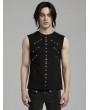 Punk Rave Black Gothic Punk Rivets Daily Knitted Tank Top for Men