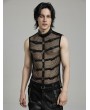 Punk Rave Black Gothic Punk Personalized Mesh Rings Tank Top for Men