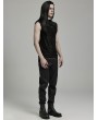 Punk Rave Black Vintage Gothic Flocked Mesh Pattern Tank Top for Men