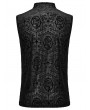 Punk Rave Black Vintage Gothic Flocked Mesh Pattern Tank Top for Men