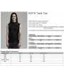 Punk Rave Black Vintage Gothic Flocked Mesh Pattern Tank Top for Men