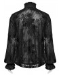 Punk Rave Black Gothic Retro Men's Floral Embroidered Lace Ruffle Shirt