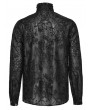 Punk Rave Black Gothic Retro Men's Embroidered Floral Pattern Fit Shirt