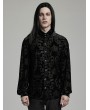 Punk Rave Black Vintage Gothic Velvet Floral Crown Pattern Men's Fit Shirt