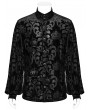 Punk Rave Black Vintage Gothic Velvet Floral Crown Pattern Men's Fit Shirt