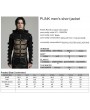 Punk Rave Black Gothic Punk Men's Hollow Out Sleeves Short Hooded Jacket