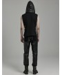 Punk Rave Black Gothic Punk Techwear Hooded Vest for Men