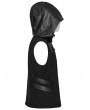 Punk Rave Black Gothic Punk Techwear Hooded Vest for Men