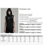 Punk Rave Black Gothic Punk Techwear Hooded Vest for Men