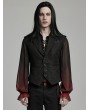 Punk Rave Black Vintage Gothic Jacquard Asymmetric Batwing Button Front Vest for Men