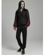 Punk Rave Black Vintage Gothic Jacquard Asymmetric Batwing Button Front Vest for Men